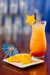fresh tropical juice cocktail