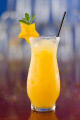 fresh tropical juice cocktail