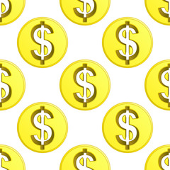 dollar golden coin symbol pattern tile vector