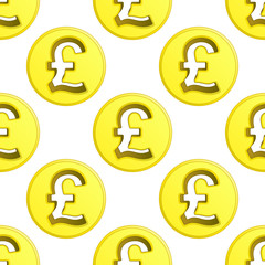 british pound golden coin symbol pattern tile vector