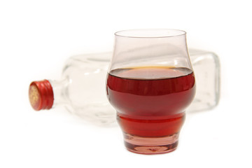 bottle and glass.