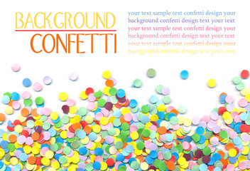 confetti on white background