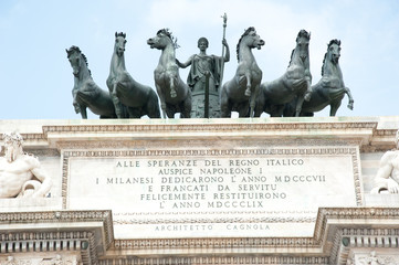 Naklejka premium arco della pace napoleonico milano italia