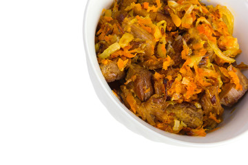 meat roast carrot isolated on white background clipping path