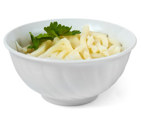 pasta and plate isolated isolated a on white background