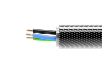 Electric cable isolated on white