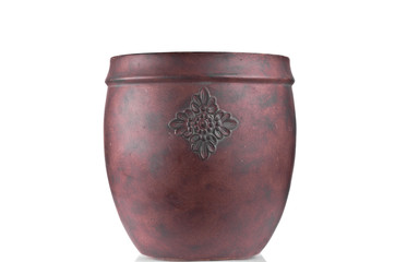 Empty brown flower pot