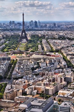 Eiffel Tower cityscape in Paris, France