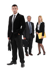 Three business workers