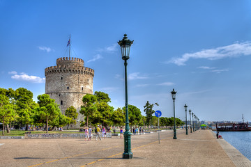 The white tower, Thessaloniki city, Greece - obrazy, fototapety, plakaty