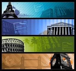 Europe cities Horizontal travel banners eps 10 - 51092542