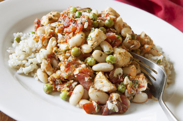 slow cooker Spanish chicken dinner