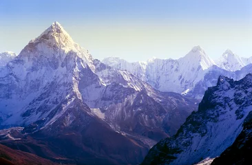 Printed kitchen splashbacks Mount Everest Himalaya mountain scenery including Ama Dablam while on the Mount Everest Base Camp trek through the Himalaya in Nepal