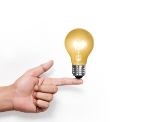 light bulb in a hand