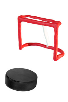 Plasticine hockey goal hockey