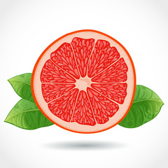 Fresh piece of grapefruit isolated on white © Yuzach