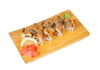 Sushi rolls Canada isolated on white