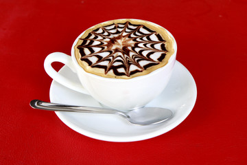 Chocolate cappuccino time.Cup of coffee