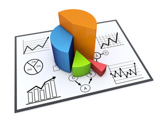 Financial business chart and graphs
