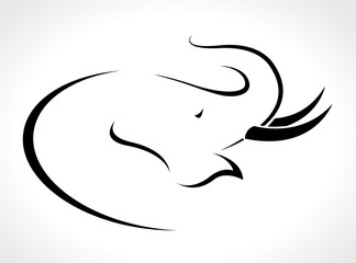 Vector image of an elephant on a white background