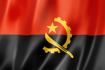 Angolan flag - obrazy, fototapety, plakaty