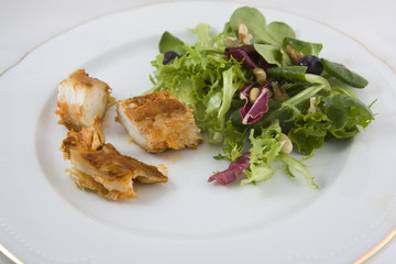 Dogfish marinated on plate