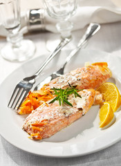 Salmon with Dressing