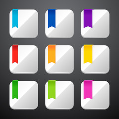 Set of the app icons with ribbons.