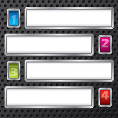 Technology infograph design with numbered buttons