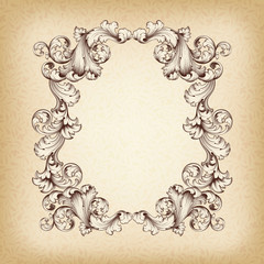 vintage border frame engraving baroque vector