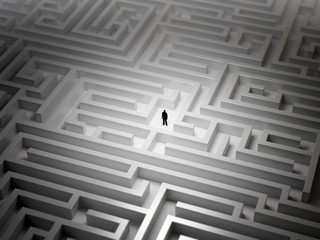Tiny man in a maze