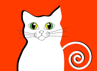 Abstract white cat