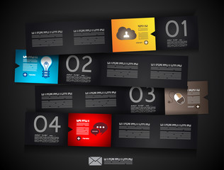 Infographic design template with paper tags.