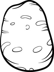 potato vegetable cartoon for coloring book