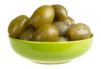 Pickled tomatoes isolated on the white background