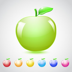 Set of glass apples