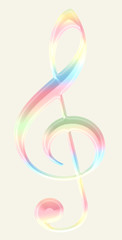 3d colorful treble clef illustration