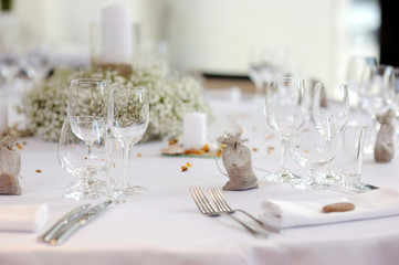 Table set for an event party