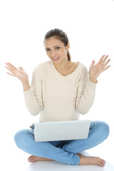 Woman Using Laptop Computer