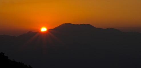 sunset over the moutain