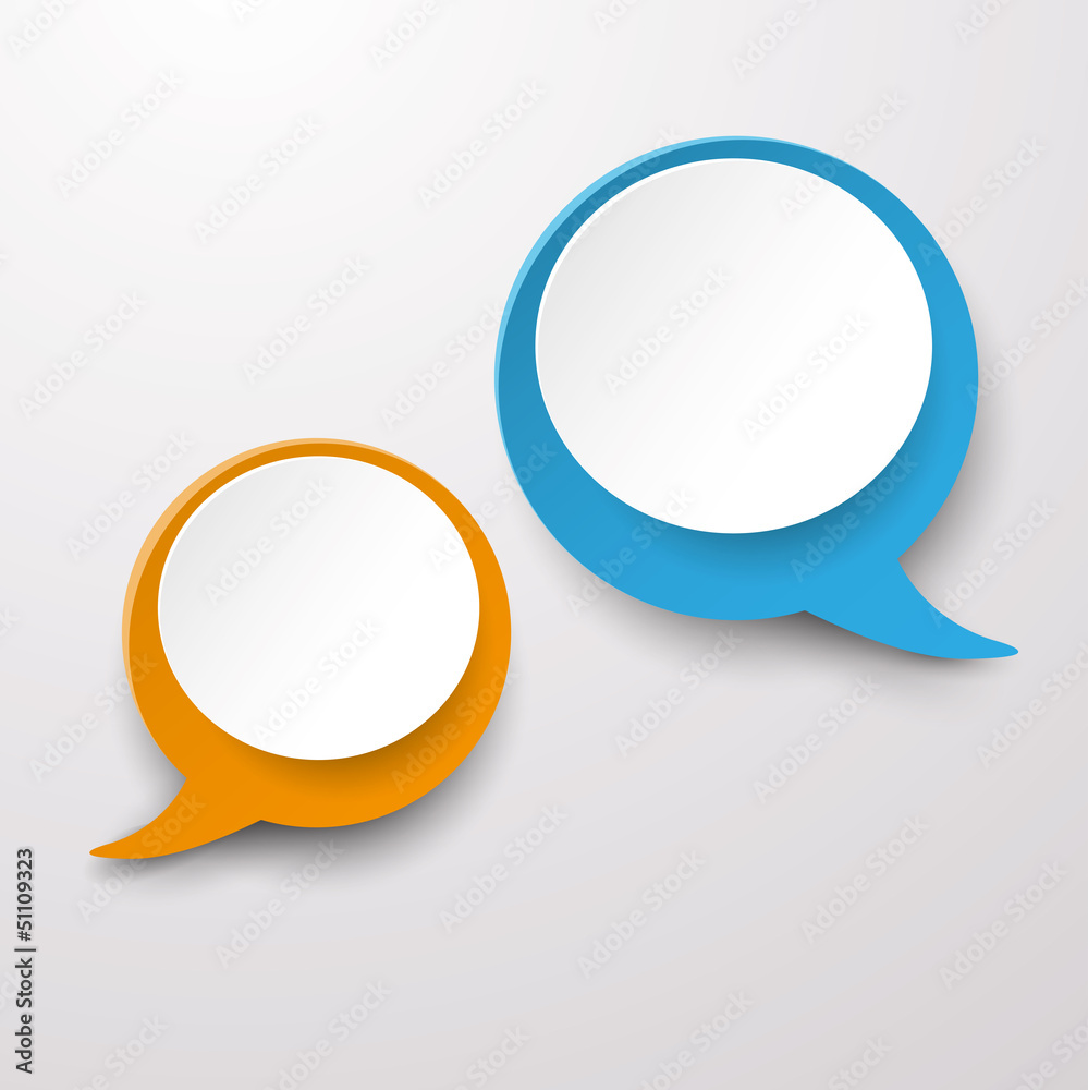 Canvas Prints two communication speech bubble labels