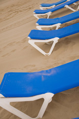 Sunbeds in the beach
