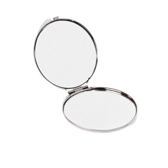 The open pocket mirror on a white background