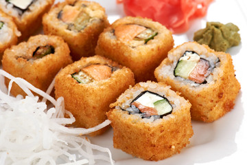 Sushi rolls close up