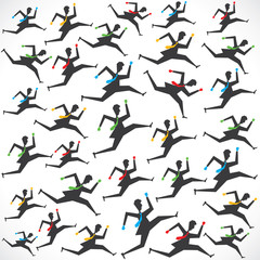 businessman running man pattern background stock vector