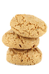 Italian amaretti on white background