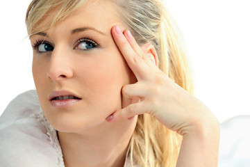 Fototapeta premium Portrait of young woman pensive