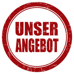 Grunge Stempel rot rund UNSER ANGEBOT