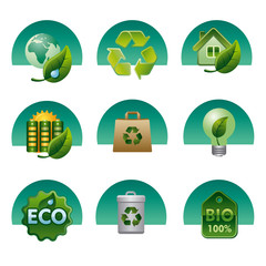 eco and bio icon set