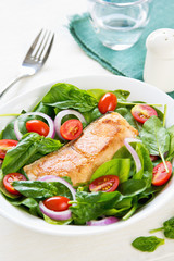 Salmon with Spinach salad